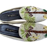Beverly Feldman Beaded Monkey Palm Mules Vintage 7.5 M Women's Shoes Slide On Photo 1