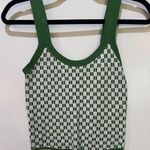 Abercrombie & Fitch Green Knit Jacquard Crop Tank Top Photo 2