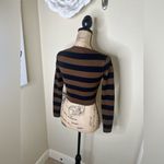 ZARA NTM: Black & Brown Striped Cropped Sweater Looks New Size Medium Photo 13