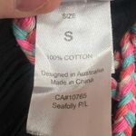 Seafolly black 100% cotton gauze maxi dress braided strappy neck tie size small Photo 6