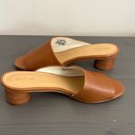 Soludos  Anthropologie Milan Mule Leather Block Heel Slide Sandals Camel Size 9.5 Photo 2