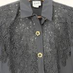 RM Richards Karen Kwong Womens Pant Set Size 8P Evening Formal Lace Vintage Glam Black Photo 7