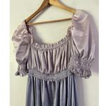 Especia Maternity Odette Ombré Satin Midi Dress Size Large Formal Square Neck Gray Photo 6