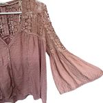 Lovestitch  Crochet Lace Pink Top Photo 1
