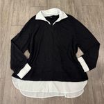 Halogen  Black Button Down Shirt with White Collar Photo 3