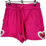 Queen of Sparkles Pink Sequin Heart Shorts Size Small Valentines Mood Photo 0