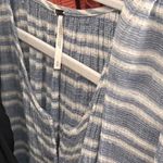 Free People  Blue White Striped Babydoll Maxi Dress Coastal Boho Dream Small Photo 4