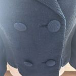 Vintage Lord and Taylor Navy and Black Striped Cropped Jacket Size Small Blue Photo 6