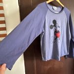 Disney Y2K Vintage Disneyland Mickey Mouse Cropped  Raglan Baseball Tee | Size XL Photo 2