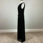 DKNY  Sparkly Knit Sleeveless Ruched Long A-Line Formal Gown Black Size 10 Photo 4