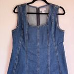 Sofia Denim Dress Women's Sz L Medium Wash Sleeveless Knee Length Slit Blue Size L Photo 4