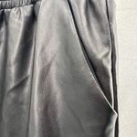 Mittoshop  faux leather M black joggers pull on casual drawstring fall winter Photo 6