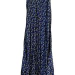 Rhode Gathered printed sateen maxi dress royal blue size S C3 Photo 2