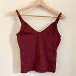 Free People Intimately  Burgundy Braided Strap V neck Crop Top US Small Photo 0