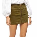 We The Free Free People Virgo Mini Skirt Cadet Green Denim Women's Size 25 Photo 2