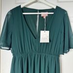 Show Me Your Mumu  Emily Empire Maxi‎ Dress in Emerald Chiffon Size Medium NWT Photo 6