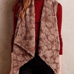 Anthropologie Elevenses Faux Fur Waterfall Vest: Tan Photo 0