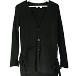 Anthropologie Moth Women’s Anna Tie Side Ribbed Cardigan Sweater Black Size XS Photo 4