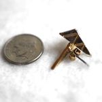 Source Unknown Vintage Mini Triangle Gold Tone Post Stud Gently Used Post Stud Earrings Photo 1