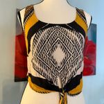 Alice + Olivia Yellow and Black Geometric Crop Top Photo 1
