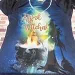 One World  Halloween Blue Tie-Dye Top L Photo 3