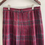 Vintage Red Plaid Pleated Knee High School Girl Skirt Size 10 Photo 5