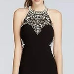 B Darlin  Classic Black Dress with gold Accent Photo 0