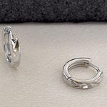 13mm Small Silver Hoop Earrings for Men Women Streetwear Unisex Earrings Photo 1