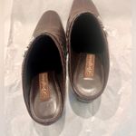 Brighton Tapa Brown Leather Weave Strap Buckle Mules Croc Heel Pumps Size US 7.5 Photo 9