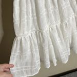 Aura  White Puff Sleeve textured eyelet crochet tiered Dress small Photo 1