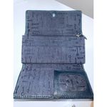 Fossil  Blue Leather Womens‎ Keyhole Wallet Trifold 12 credit card pockets Lock Photo 2