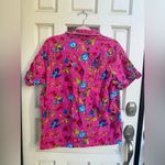 Printfresh  Pink Floral Hummingbird‎ Print Pajama Top Short Sleeve Size Medium Photo 3