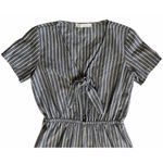 potter's pot Womens  Blue White Stripe Nautical Cropped Wide Leg Jumpsuit Size M Photo 2