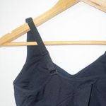 Puma black v neck adjustable strap sports bra with gray logo Photo 4