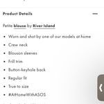 River Island  Petite frill front blouse in lilac size 6 Photo 3