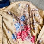 Vintage la phia floral metallic silky gold jacket pink and blue floral detail M Size M Photo 3