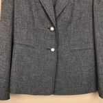 Evan Picone Evan-Picone Suit Petite Women’s Knit Gray Faux Pearl Silver Design Button Blazer Photo 2