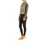 Eileen Fisher Womens Jacket Medium Petite $178 Waxed 100% Organic Linen Moto Photo 2