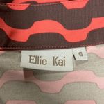 Ellie Kai Brown & Coral Wavy Stripe Dress Size 6 Photo 9