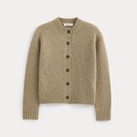 Everlane The Crew Cardigan in Alpaca in Dark Heathered Camel, Size Large Photo 4