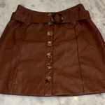 Cupshe  Brown Vegan Leather Skirt Photo 0