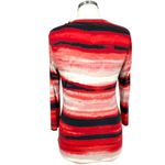 St. John Nordstrom Brush Striped Long Sleeve Top Red White Black Size Small Photo 5