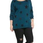 Torrid - Teal Star Print Scoop Neck Tunic Long Sleeve Skater Sweater Shirt Sz 1X Photo 8