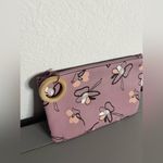 Ipsy April 2020 Abstract Orchid Floral Print Mauve Purple Wood Pull Cosmetic Bag Photo 1