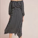 Anthropologie  Maeve Gerti midi dress black polka dot sz 10 Photo 2