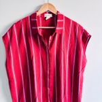 Blu Dahlia Button Front Dress Red orange white Striped in size L Size L Photo 1