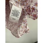 Melrose and Market Purple White Floral 3/4 Sleeve V-Neck Top Blouse Shirt Small Photo 6