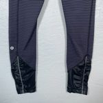 Lululemon Women 2 Pace Queen Tight Stripe Cadet Blue Black Athleisure Workout Photo 4