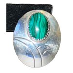 Sterling Silver Tsosie&MaryTaylor VTG Native American Navajo Malachite  earrings Photo 1