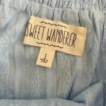 Sweet Wanderer 💥🆕 Sweet Wander Cold Shoulder Ruffle Top Blue S🆕 Photo 4